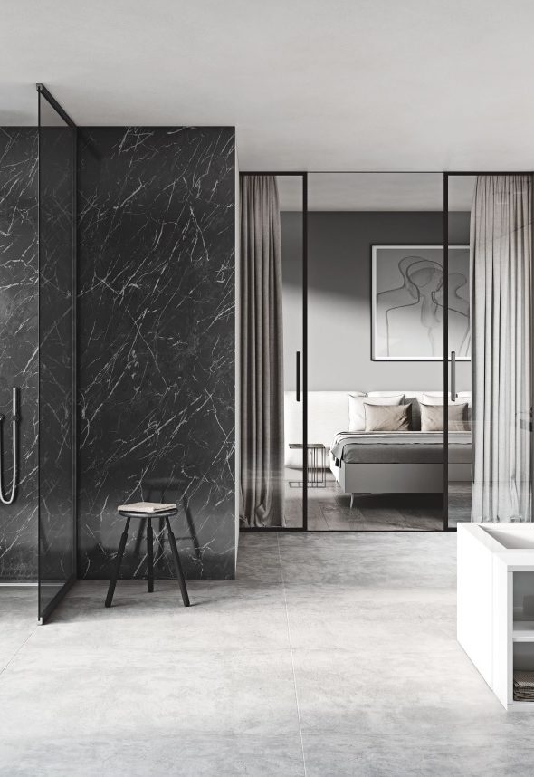 Elegancja i styl w łazience - czarne płytki i armatura jako trendy wnętrzarskie